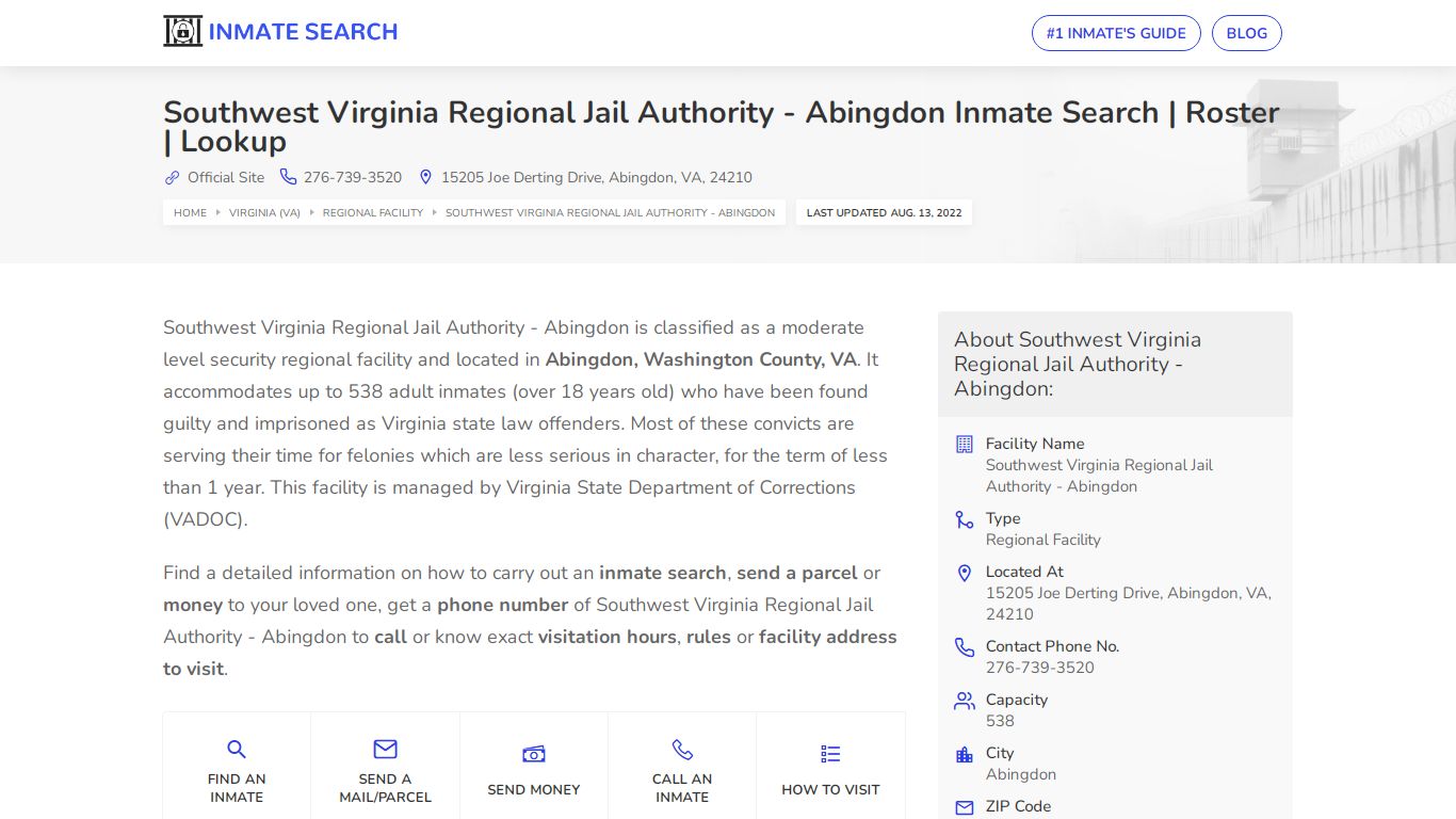 Southwest Virginia Regional Jail Authority - Abingdon ...